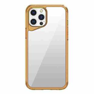 For iPhone 12 Pro Ice Transparent Series TPU + PC + Acrylic Hybrid Phone Case(Orange)