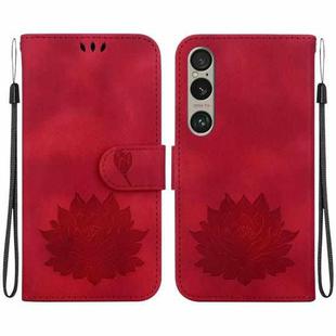 For Sony Xperia 1 VI Lotus Embossed Leather Phone Case(Red)