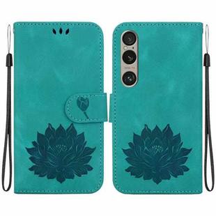 For Sony Xperia 1 VI Lotus Embossed Leather Phone Case(Green)