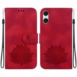 For Sony Xperia 5 VI Lotus Embossed Leather Phone Case(Red)
