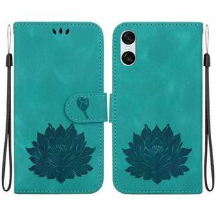 For Sony Xperia 5 VI Lotus Embossed Leather Phone Case(Green)