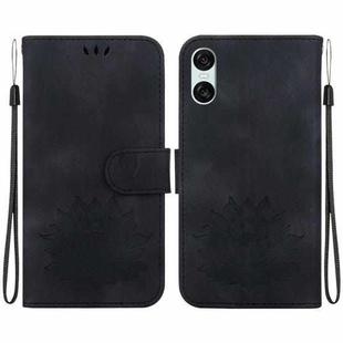 For Sony Xperia 5 VI Lotus Embossed Leather Phone Case(Black)