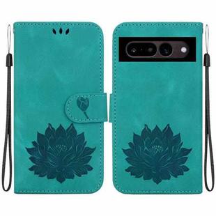 For Google Pixel 7 Lotus Embossed Leather Phone Case(Green)