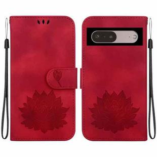 For Google Pixel 7 Pro Lotus Embossed Leather Phone Case(Red)