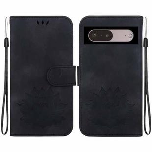 For Google Pixel 7 Pro Lotus Embossed Leather Phone Case(Black)