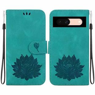 For Google Pixel 8a Lotus Embossed Leather Phone Case(Green)