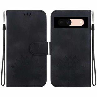 For Google Pixel 8a Lotus Embossed Leather Phone Case(Black)