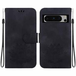 For Google Pixel 8 Pro Lotus Embossed Leather Phone Case(Black)