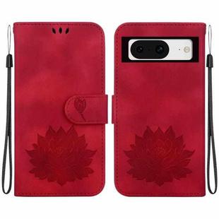 For Google Pixel 8 Lotus Embossed Leather Phone Case(Red)