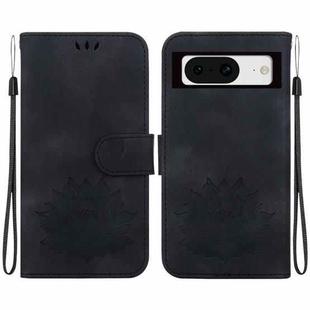 For Google Pixel 8 Lotus Embossed Leather Phone Case(Black)