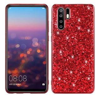 For OPPO A91 / F5 / Reno3 Glitter Powder Shockproof TPU Protective Case(Red)