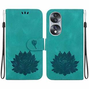 For Honor 70 Lotus Embossed Leather Phone Case(Green)