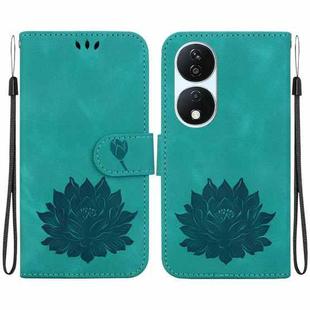 For Honor X7b / Play 50 Plus Lotus Embossed Leather Phone Case(Green)