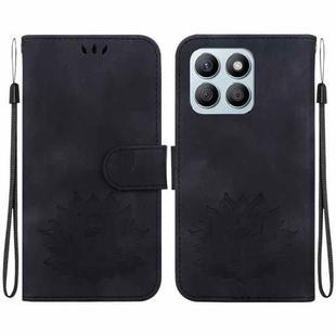 For Honor X8b Lotus Embossed Leather Phone Case(Black)