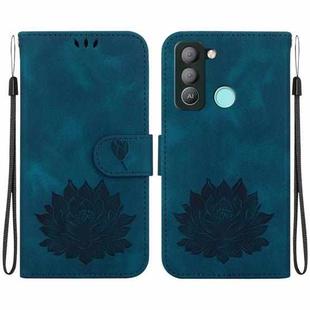 For Tecno Pop 5 LTE Lotus Embossed Leather Phone Case(Dark Blue)