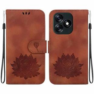 For Tecno Spark 10 4G / Spark 10C Lotus Embossed Leather Phone Case(Brown)