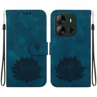 For Tecno Spark Go 2023 / Pop 7 Pro Lotus Embossed Leather Phone Case(Dark Blue)