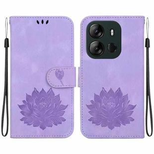 For Tecno Spark Go 2023 / Pop 7 Pro Lotus Embossed Leather Phone Case(Purple)