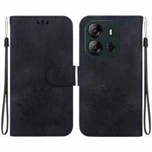 For Tecno Spark Go 2023 / Pop 7 Pro Lotus Embossed Leather Phone Case(Black)