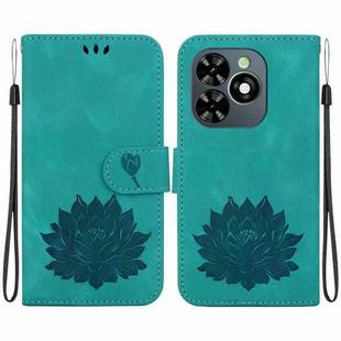 For Tecno Spark 20C / Pop 8 Lotus Embossed Leather Phone Case(Green)