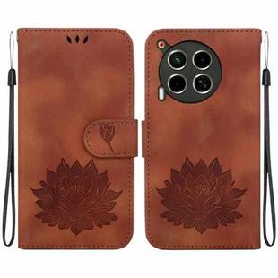 For Tecno Camon 30 4G / 5G Lotus Embossed Leather Phone Case(Brown)