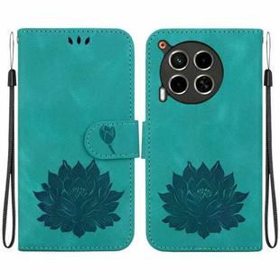 For Tecno Camon 30 4G / 5G Lotus Embossed Leather Phone Case(Green)