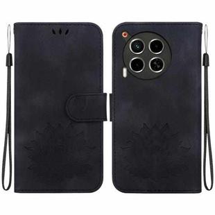 For Tecno Camon 30 4G / 5G Lotus Embossed Leather Phone Case(Black)