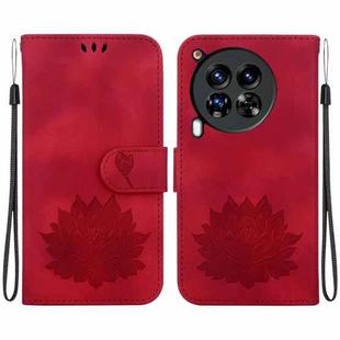 For Tecno Camon 30 Premier 5G Lotus Embossed Leather Phone Case(Red)