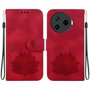 For Tecno Camon 30 Pro Lotus Embossed Leather Phone Case(Red)