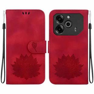 For Tecno Pova 6 / Pova 6 Pro Lotus Embossed Leather Phone Case(Red)