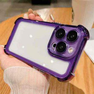 For iPhone 15 Pro Max Clear Acrylic + TPU Shockproof Phone Case(Purple)