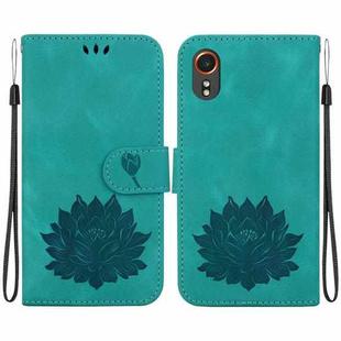 For Samsung Galaxy Xcover7 Lotus Embossed Leather Phone Case(Green)