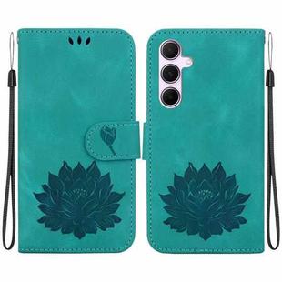 For Samsung Galaxy A55 5G Lotus Embossed Leather Phone Case(Green)