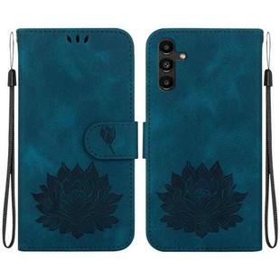 For Samsung Galaxy A13 5G Lotus Embossed Leather Phone Case(Dark Blue)