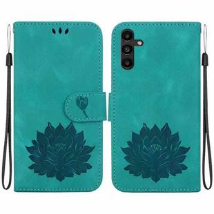 For Samsung Galaxy A13 5G Lotus Embossed Leather Phone Case(Green)