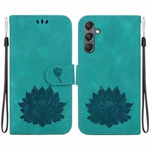 For Samsung Galaxy A24 4G Lotus Embossed Leather Phone Case(Green)