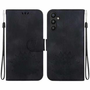 For Samsung Galaxy A34 5G Lotus Embossed Leather Phone Case(Black)