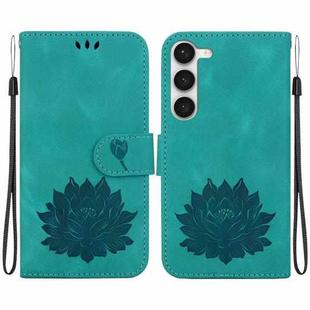 For Samsung Galaxy S23 5G Lotus Embossed Leather Phone Case(Green)