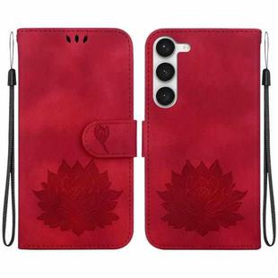 For Samsung Galaxy S23+ 5G Lotus Embossed Leather Phone Case(Red)