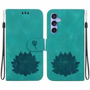 For Samsung Galaxy S23 FE 5G Lotus Embossed Leather Phone Case(Green)