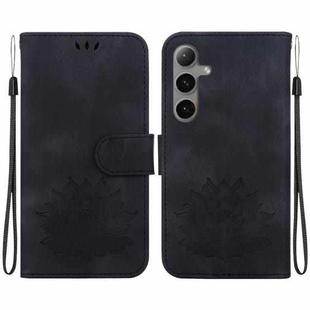 For Samsung Galaxy S24+ 5G Lotus Embossed Leather Phone Case(Black)