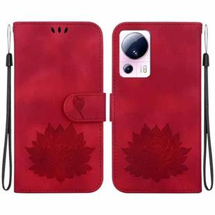 For Xiaomi 13 Lite / Civi 2 Lotus Embossed Leather Phone Case(Red)