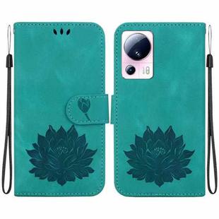 For Xiaomi 13 Lite / Civi 2 Lotus Embossed Leather Phone Case(Green)