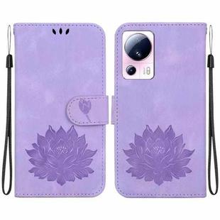 For Xiaomi 13 Lite / Civi 2 Lotus Embossed Leather Phone Case(Purple)