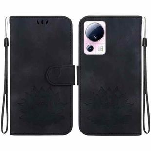 For Xiaomi 13 Lite / Civi 2 Lotus Embossed Leather Phone Case(Black)