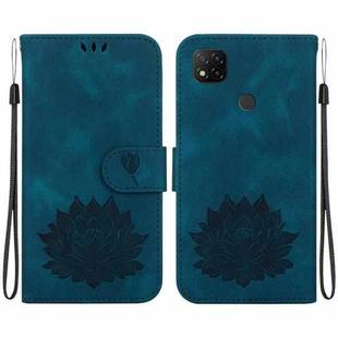 For Xiaomi Poco C31 Lotus Embossed Leather Phone Case(Dark Blue)