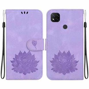 For Xiaomi Poco C31 Lotus Embossed Leather Phone Case(Purple)