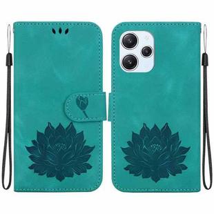 For Xiaomi Poco M6 Pro 5G Lotus Embossed Leather Phone Case(Green)