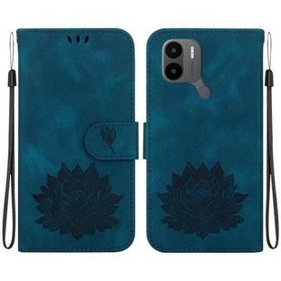 For Xiaomi Poco C50 / Poco C51 Lotus Embossed Leather Phone Case(Dark Blue)