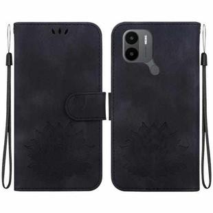 For Xiaomi Poco C50 / Poco C51 Lotus Embossed Leather Phone Case(Black)